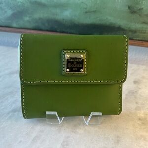 Dooney & Bourke Green Compact Wallet with Silver Embellishment